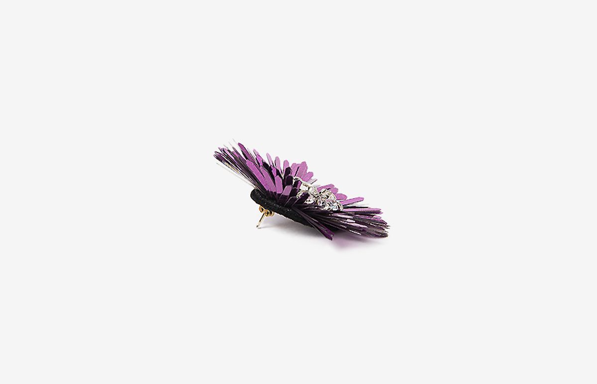 디토레(DITOLE) Mirabo vintage sequin flower earrings- Purple