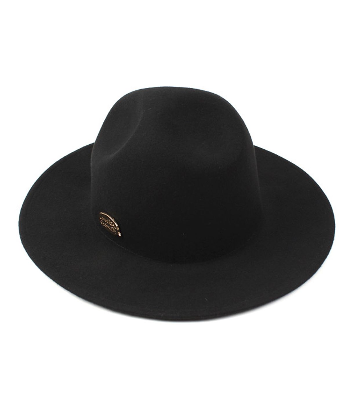유니버셜 케미스트리(UNIVERSAL CHEMISTRY) Gold Metal Logo Y Wool Fedora BK 메탈페도라