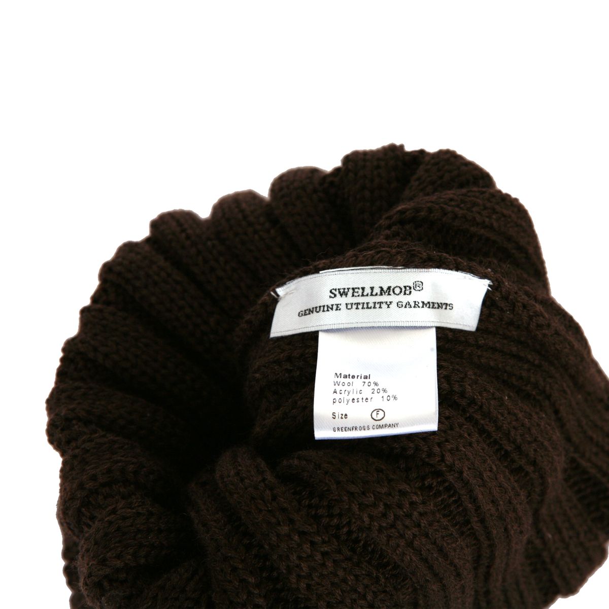 스웰맙(SWELLMOB) Swellmob leather tap beanie -brown-