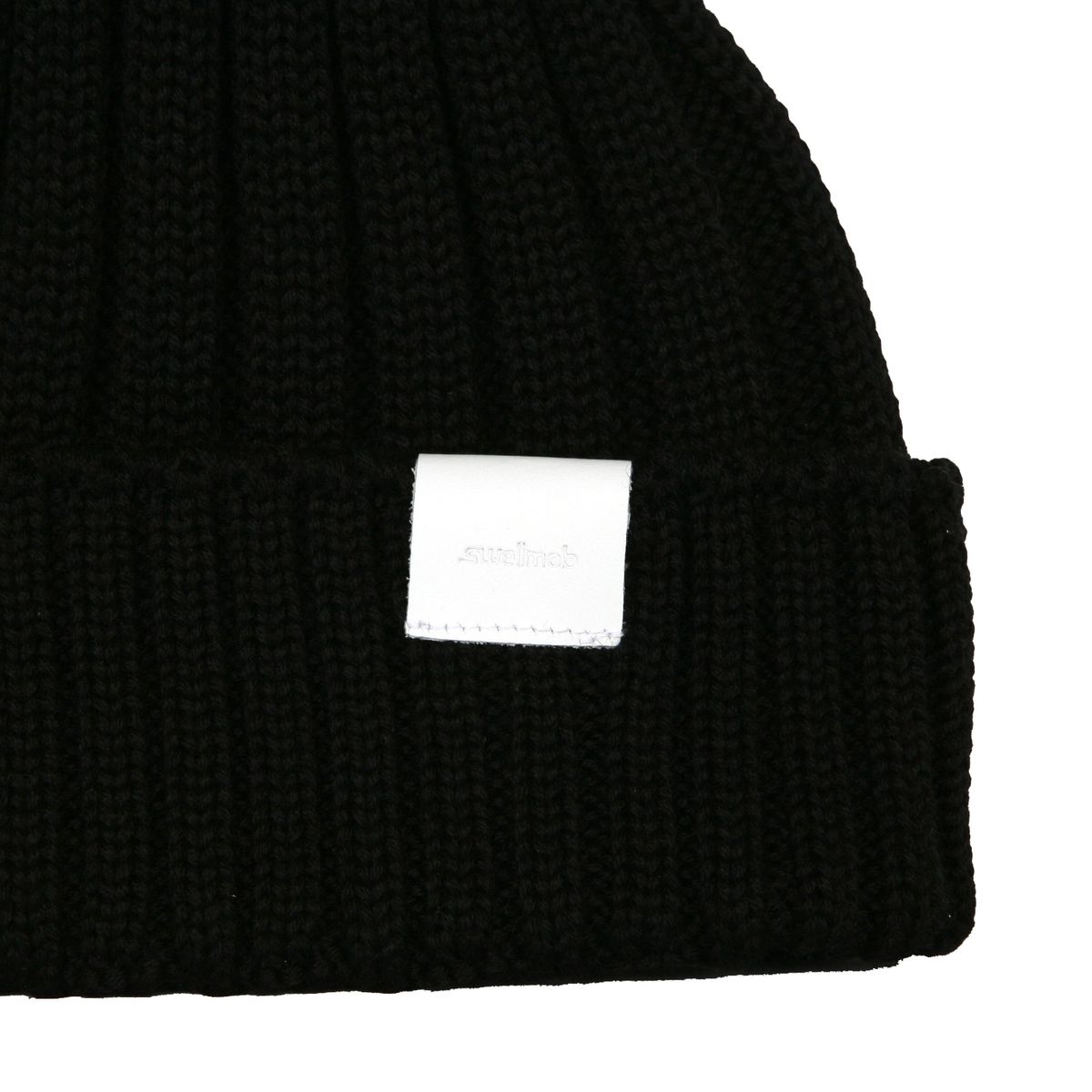 스웰맙(SWELLMOB) Swellmob leather tap beanie -black-