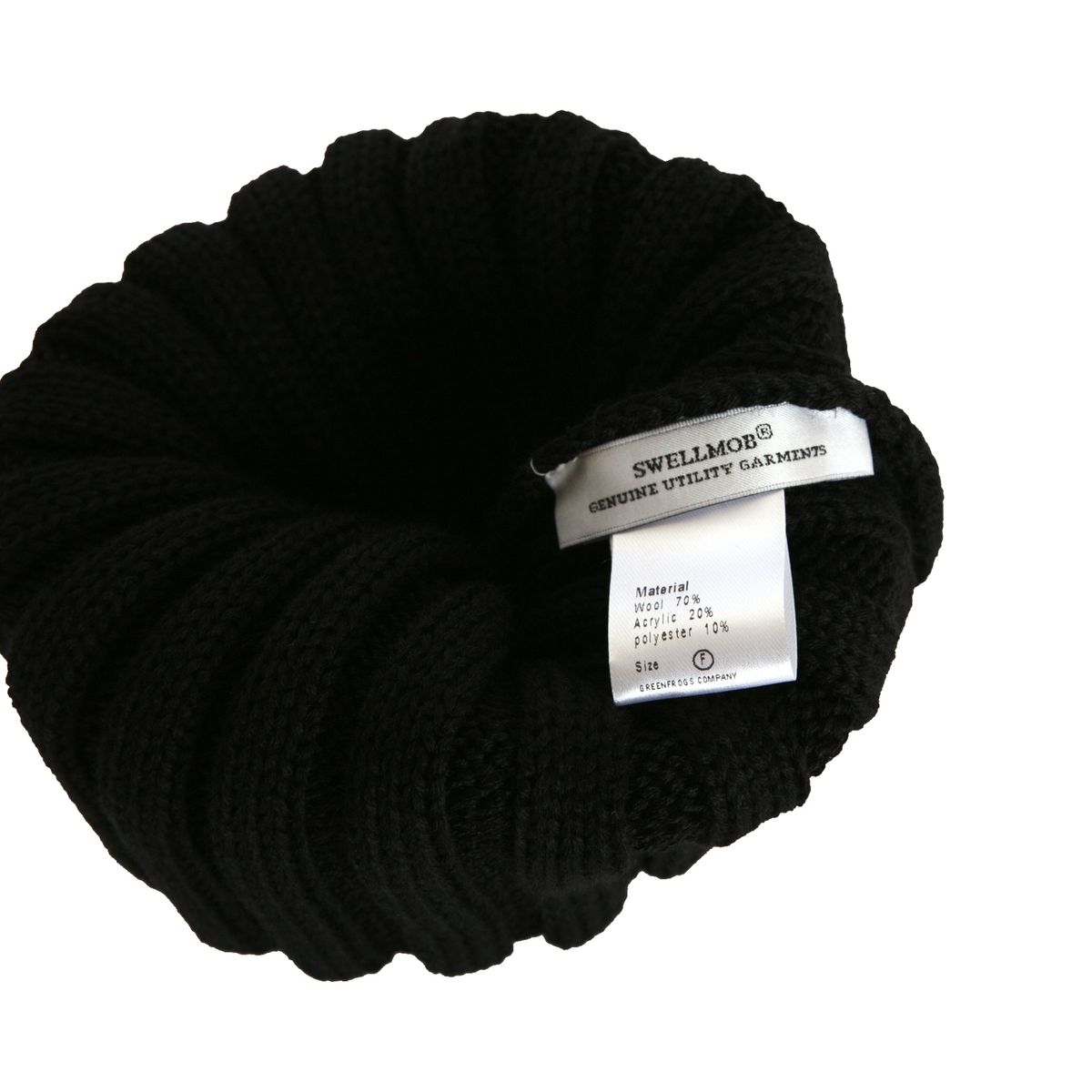 스웰맙(SWELLMOB) Swellmob leather tap beanie -black-