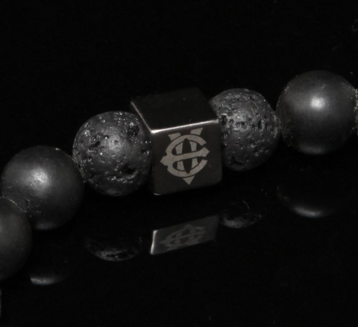 에잇볼륨(EIGHTVOLUME) EV 3Motif Bead Bracelet(Black)