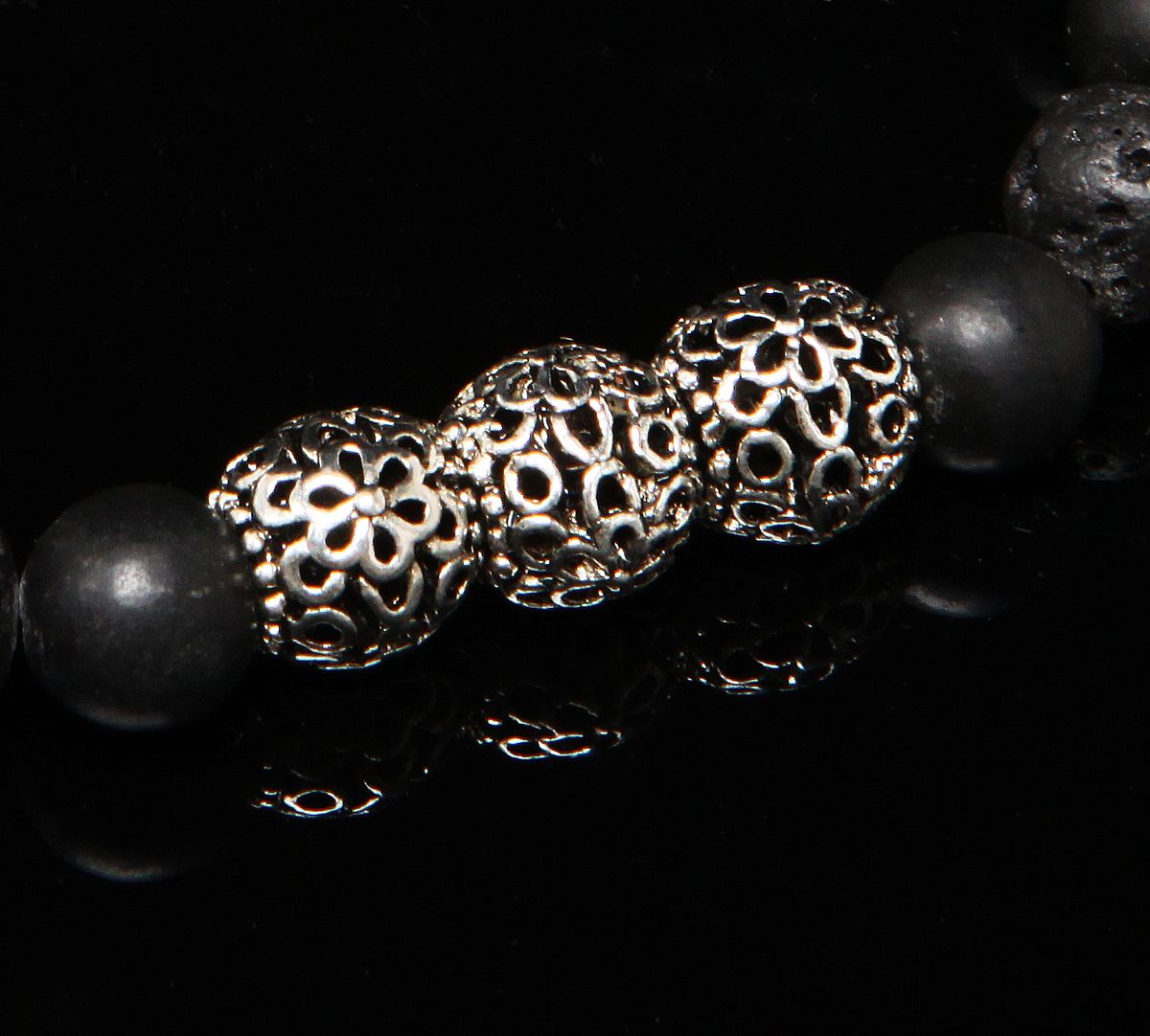 에잇볼륨(EIGHTVOLUME) EV 3Motif Bead Bracelet(Black)