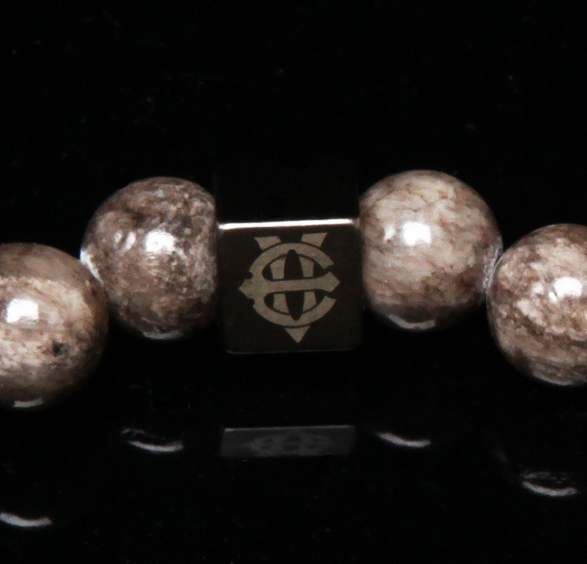 에잇볼륨(EIGHTVOLUME) EV 3Skull Bead Bracelet(Gray)