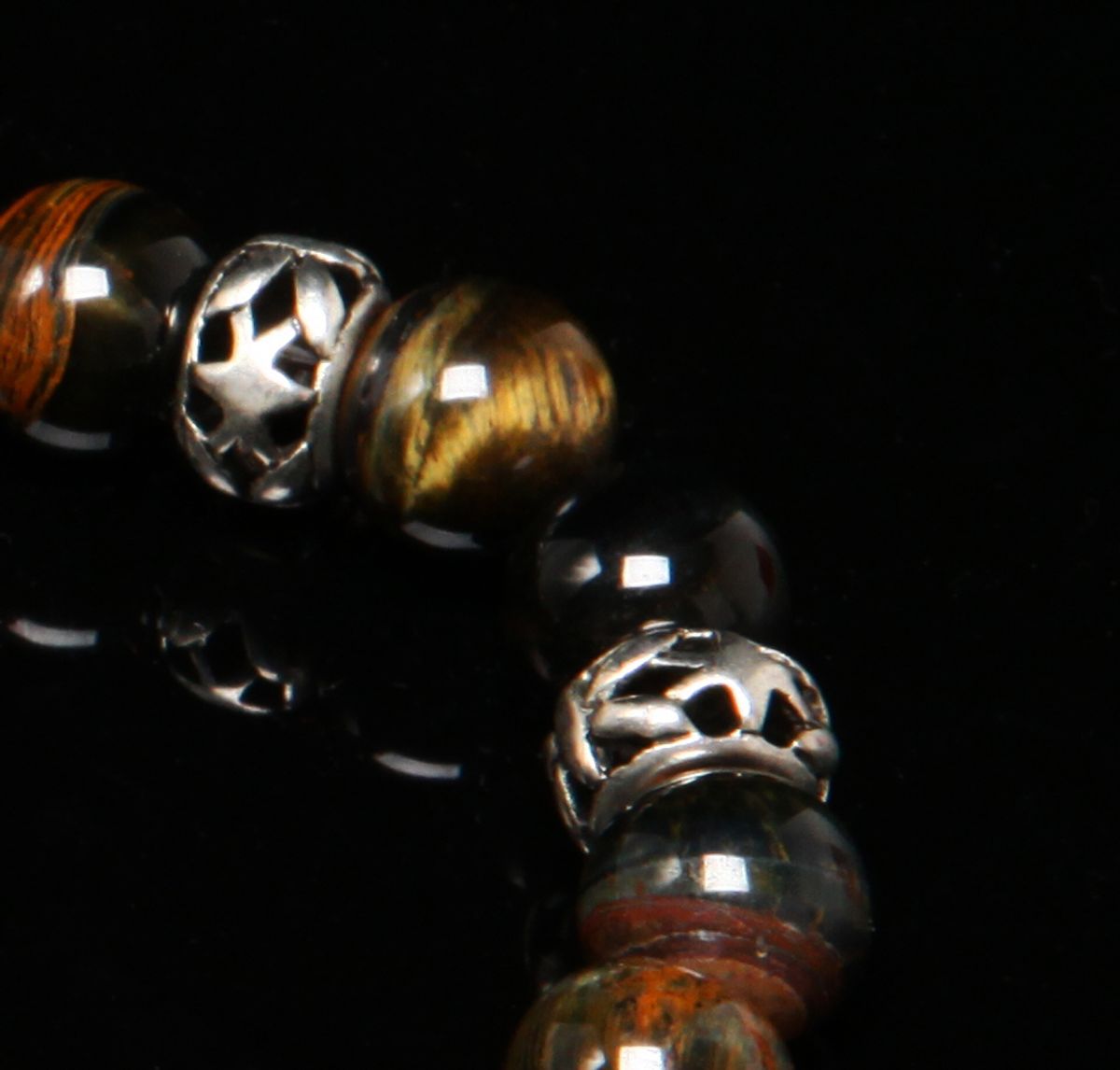 에잇볼륨(EIGHTVOLUME) EV 4Ring Bead Bracelet(Reddish)