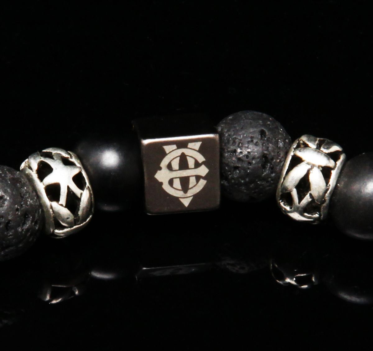 에잇볼륨(EIGHTVOLUME) EV 5Ring Bead Bracelet(Black)