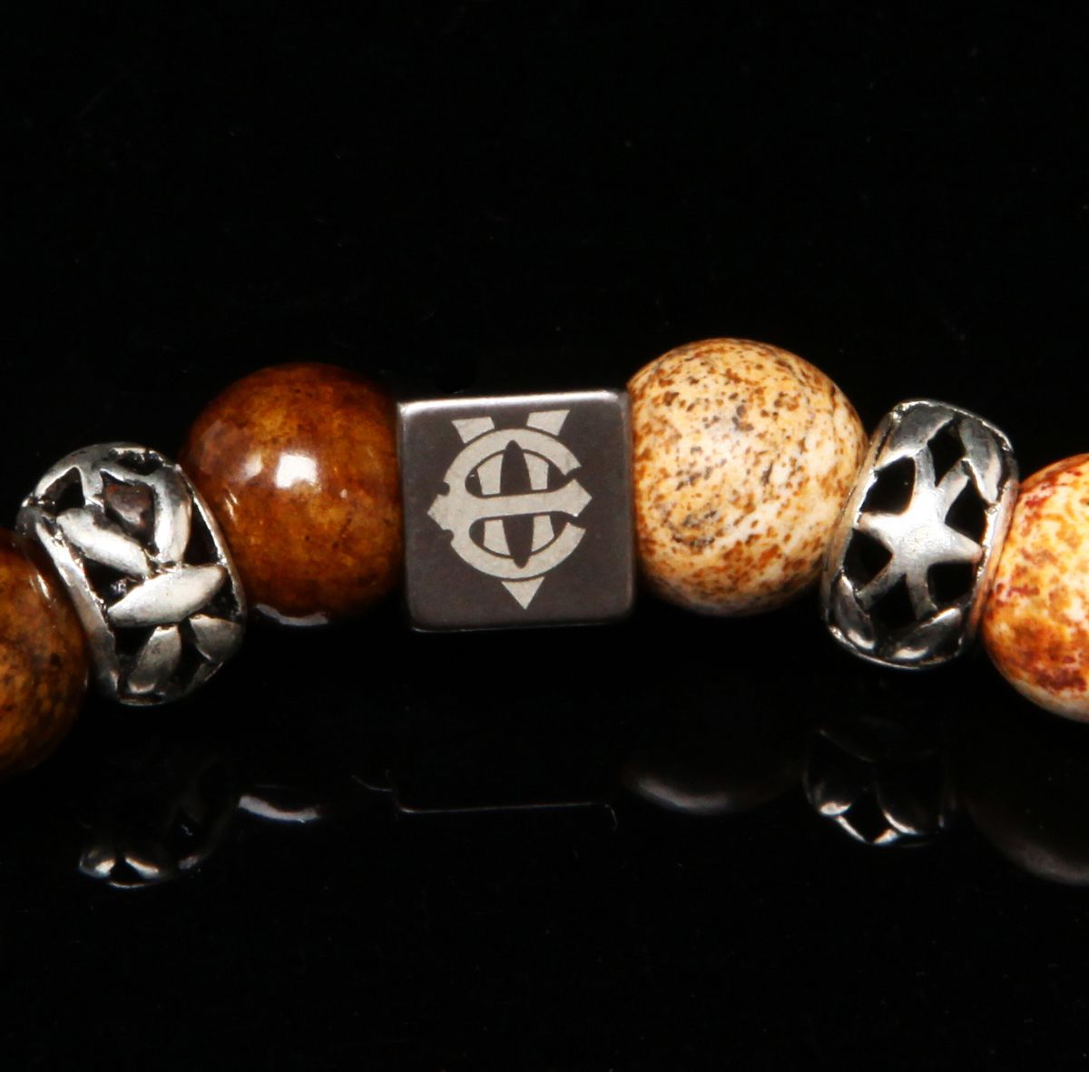 에잇볼륨(EIGHTVOLUME) EV Half Bead Bracelet(Ocherbrown)