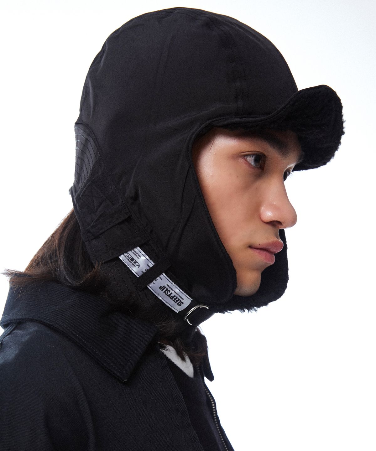 슬리피슬립(SLEEPYSLIP) [unisex]F/W REVERSIBLE SATIN TROOPER HAT BLACK