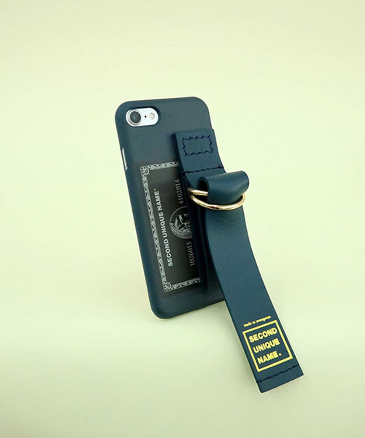 세컨드유니크네임(SECOND UNIQUE NAME) SUN CASE LEATHER CARD GREEN NAVY