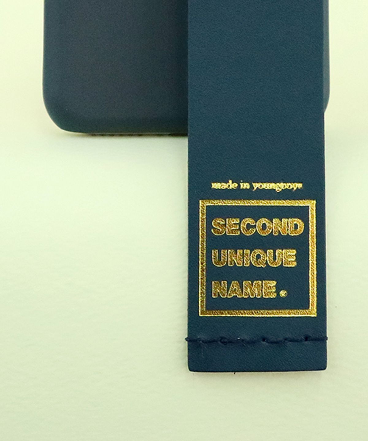 세컨드유니크네임(SECOND UNIQUE NAME) SUN CASE LEATHER CARD GREEN NAVY