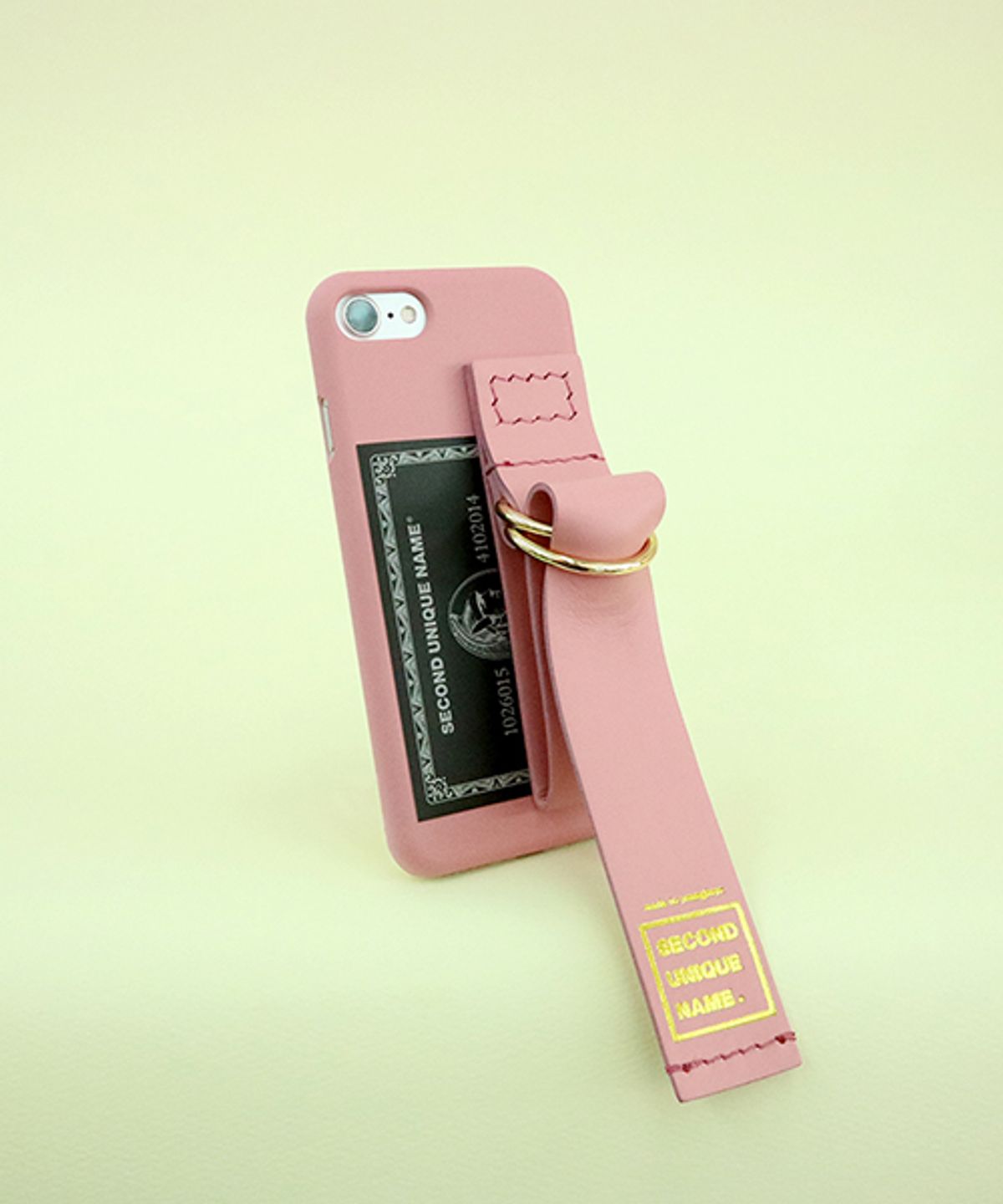 세컨드유니크네임(SECOND UNIQUE NAME) SUN CASE LEATHER CARD INDIAN PINK