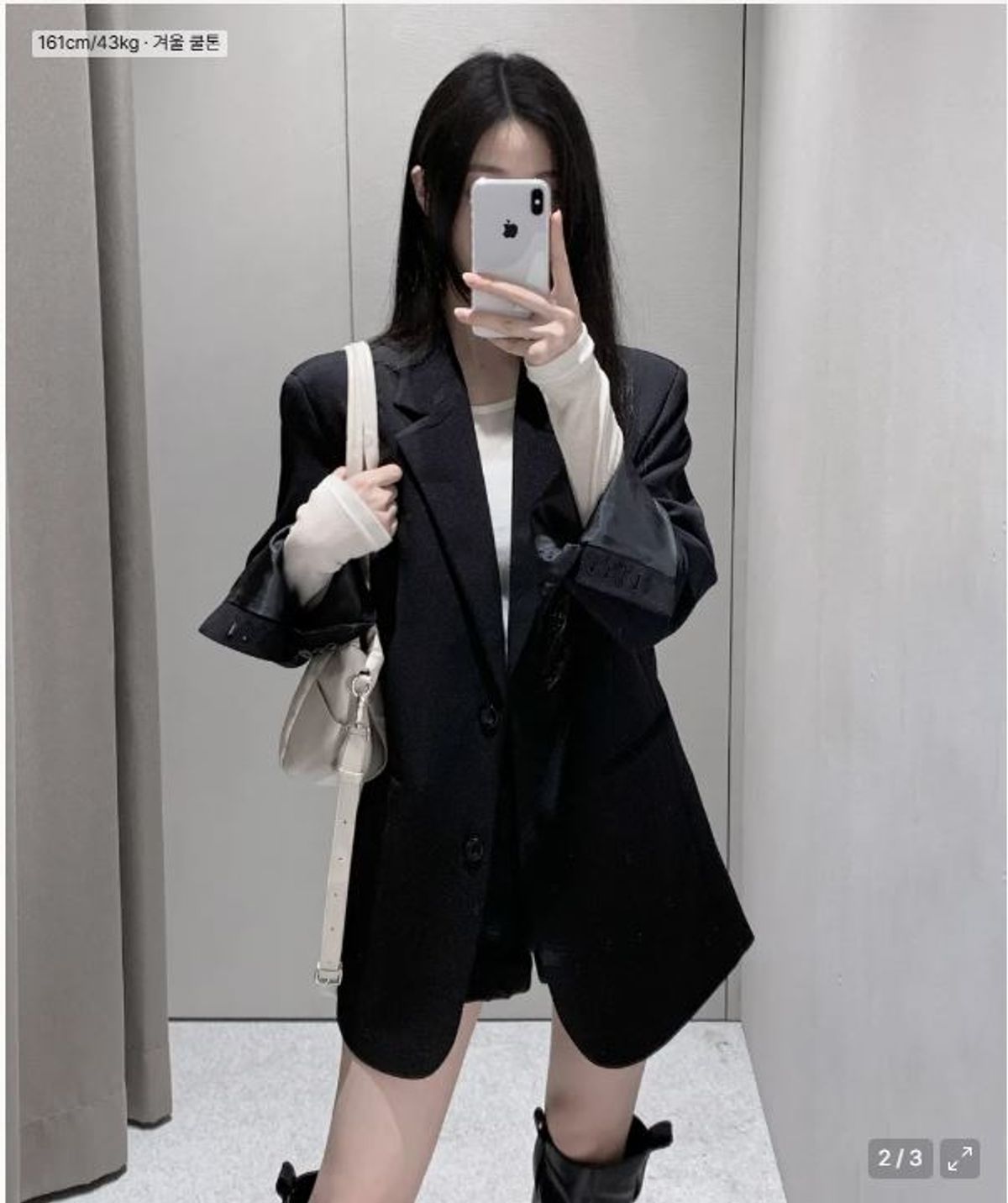 아흐레(AHRE) Lino Over Tension Blazer Jacket_BLACK