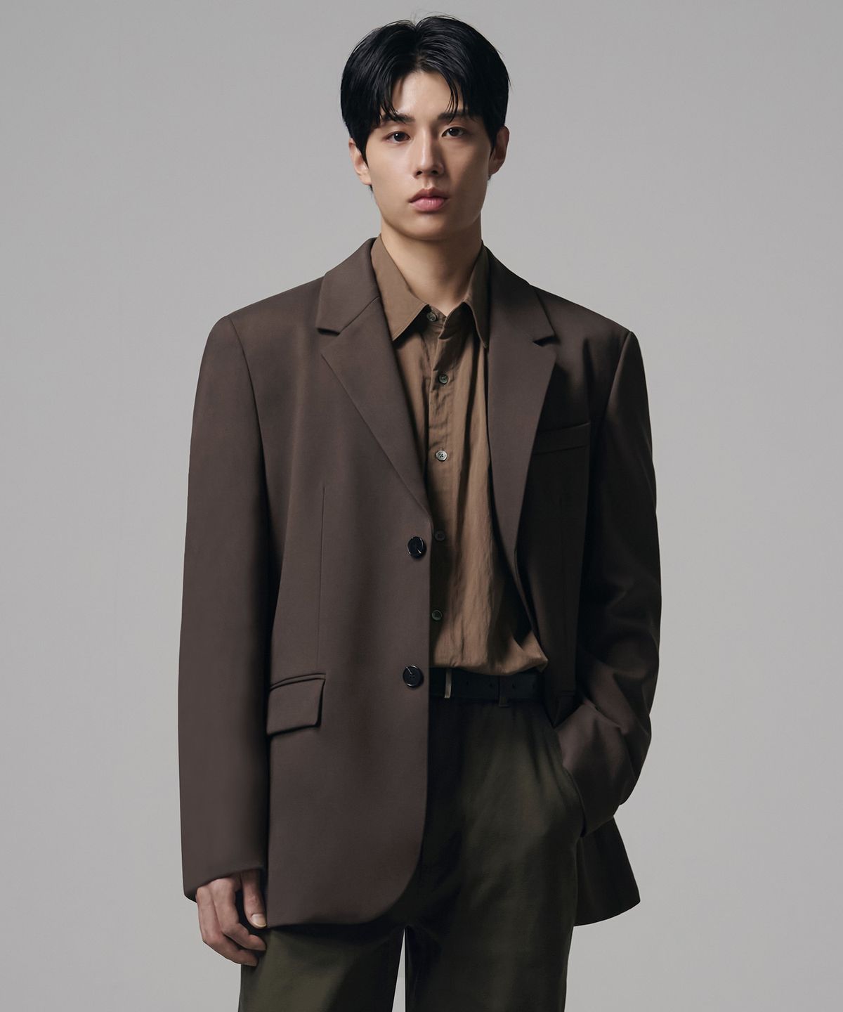 드로우핏(DRAW FIT) 오버사이즈 도브 울 블레이저 [BLACK]