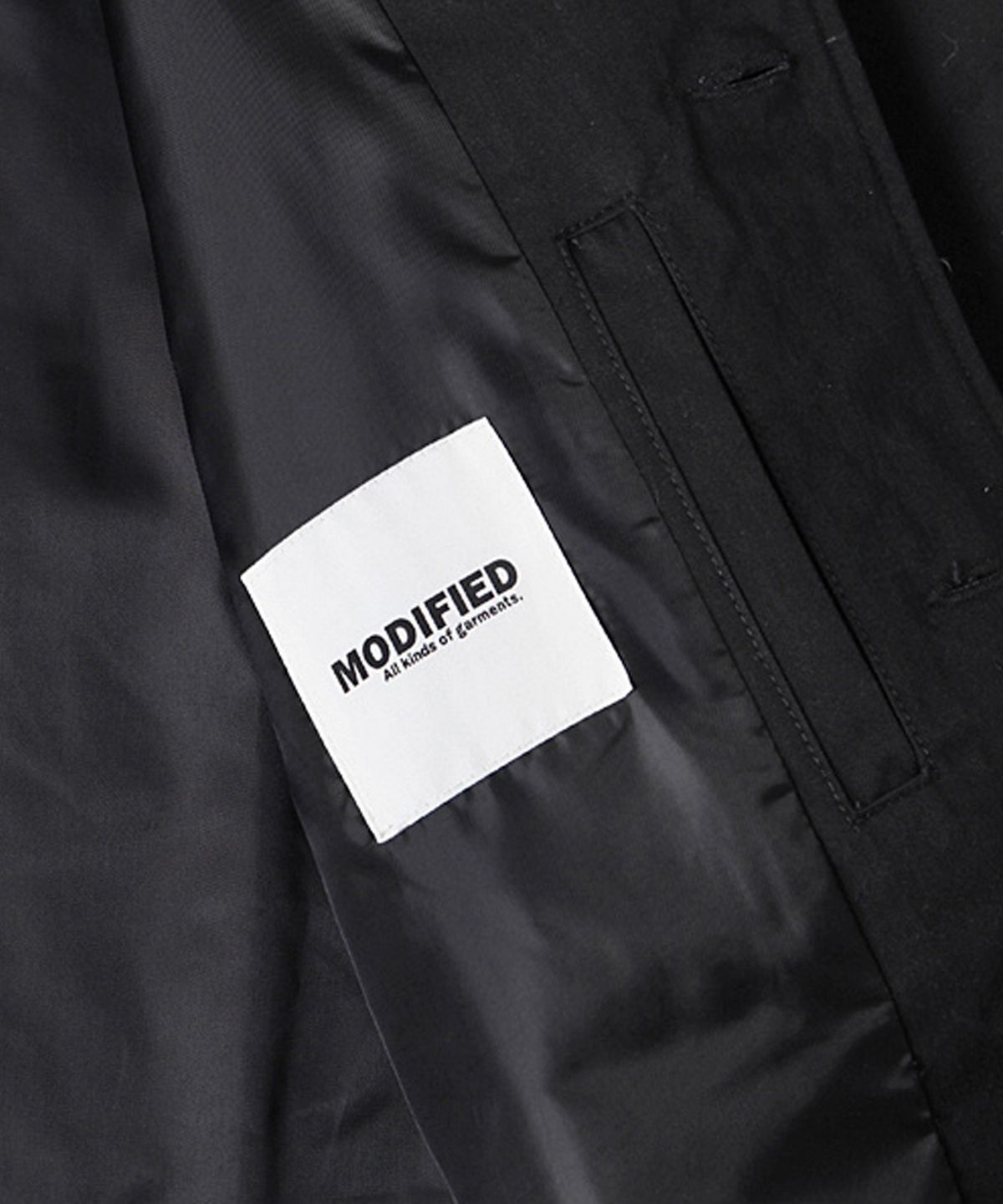 모디파이드(MODIFIED) M#1510 over tuck mac coat (black)