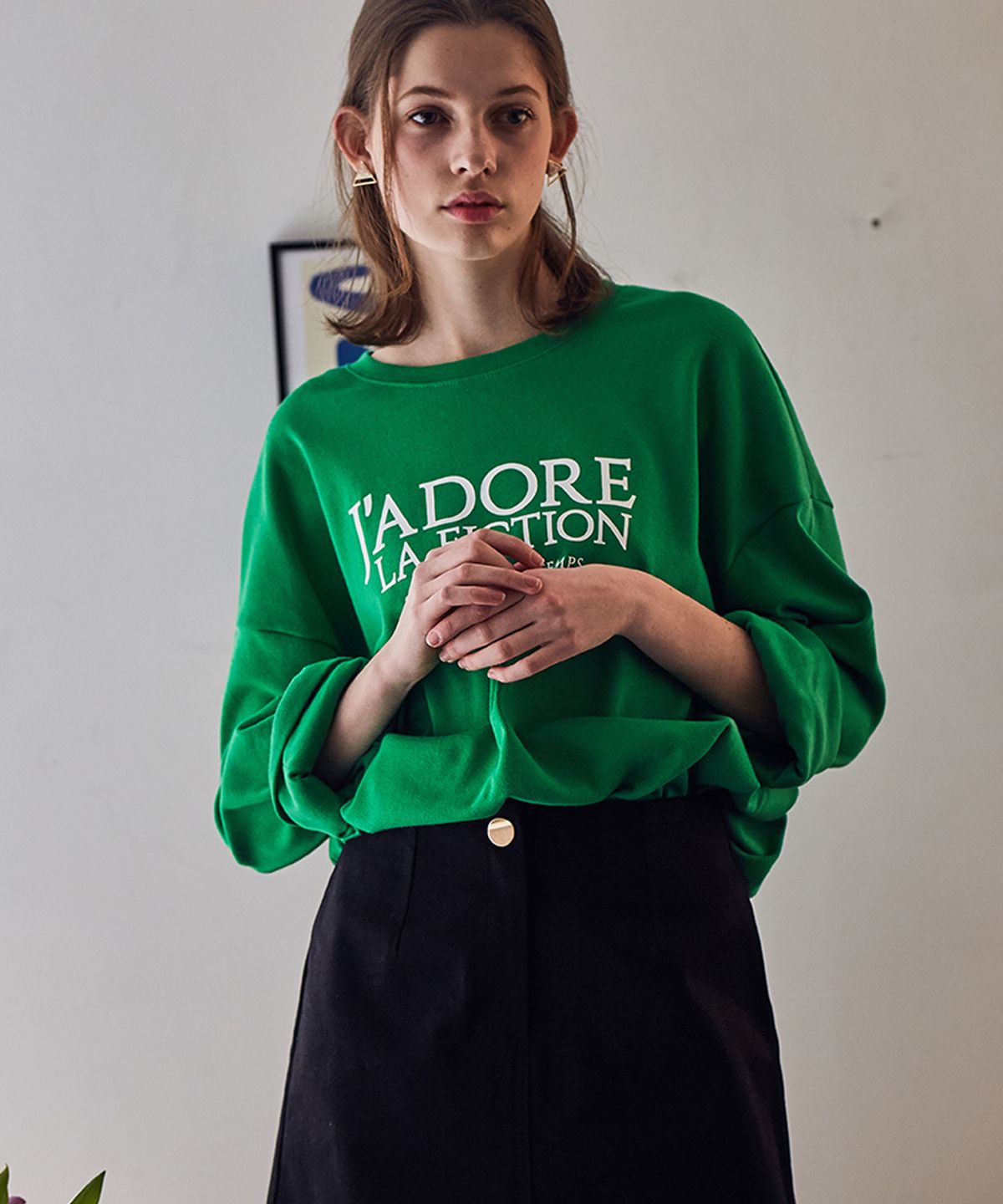 라티젠(LARTIGENT) LS FICTION T-SHIRT(GREEN)
