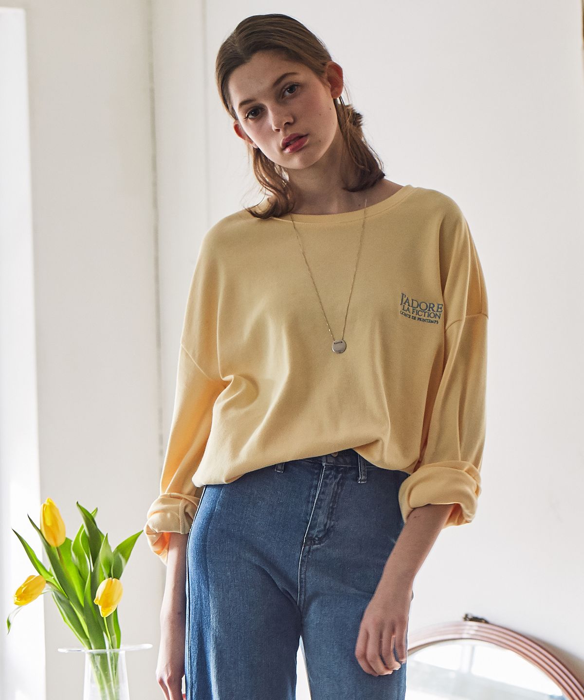 라티젠(LARTIGENT) LS FICTION T-SHIRT(YELLOW)