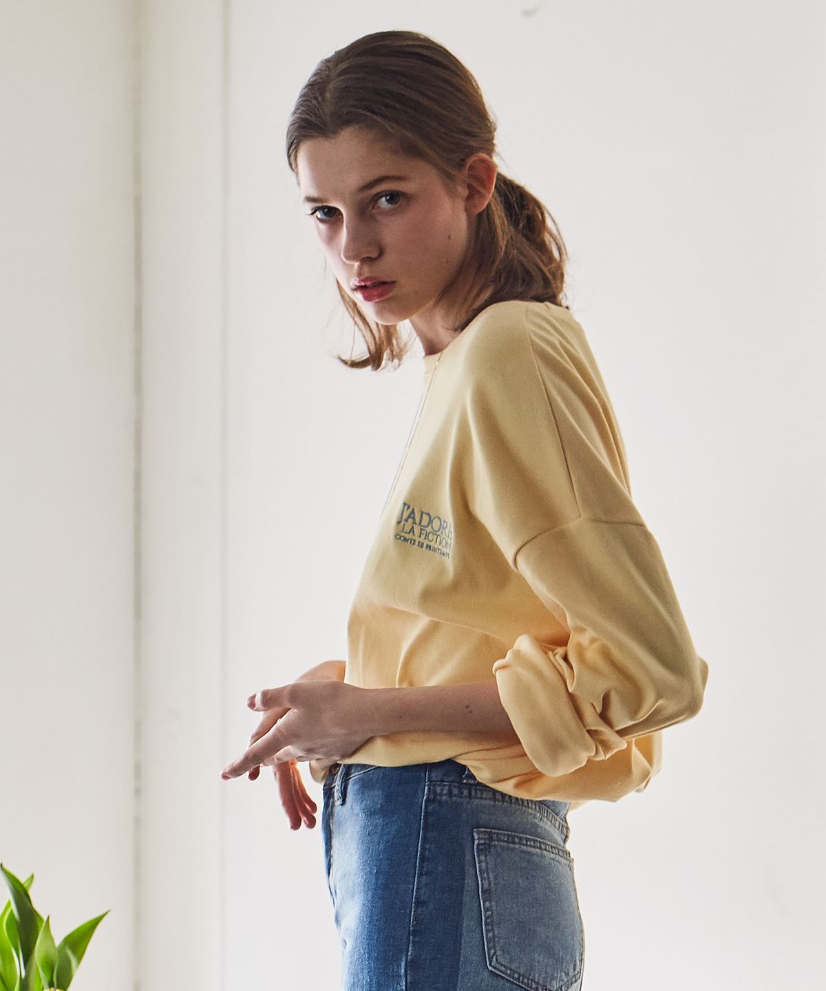 라티젠(LARTIGENT) LS FICTION T-SHIRT(YELLOW)