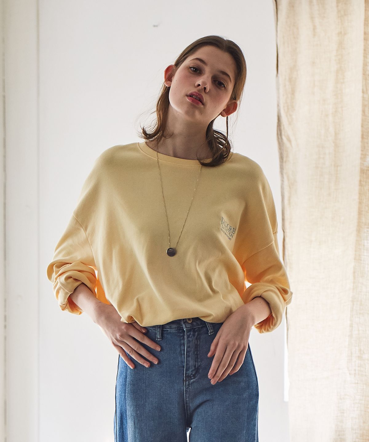 라티젠(LARTIGENT) LS FICTION T-SHIRT(YELLOW)