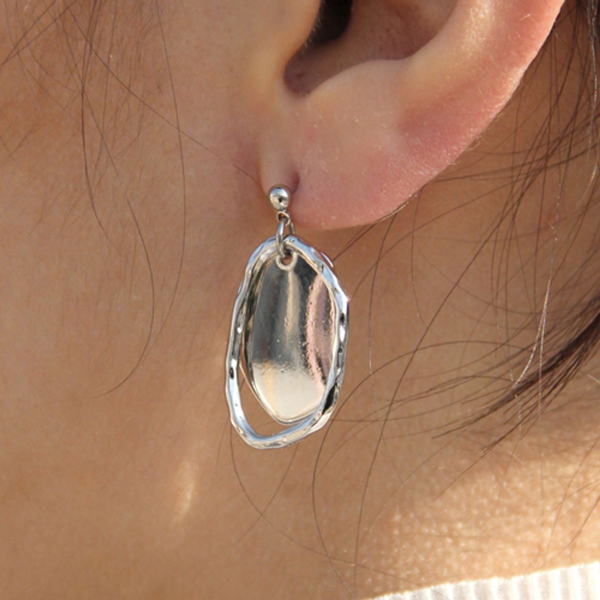 러쉬오프(RUSH OFF) [RUSHOFF]Dual Silver Shape Earring/듀얼실버쉐입 이어링