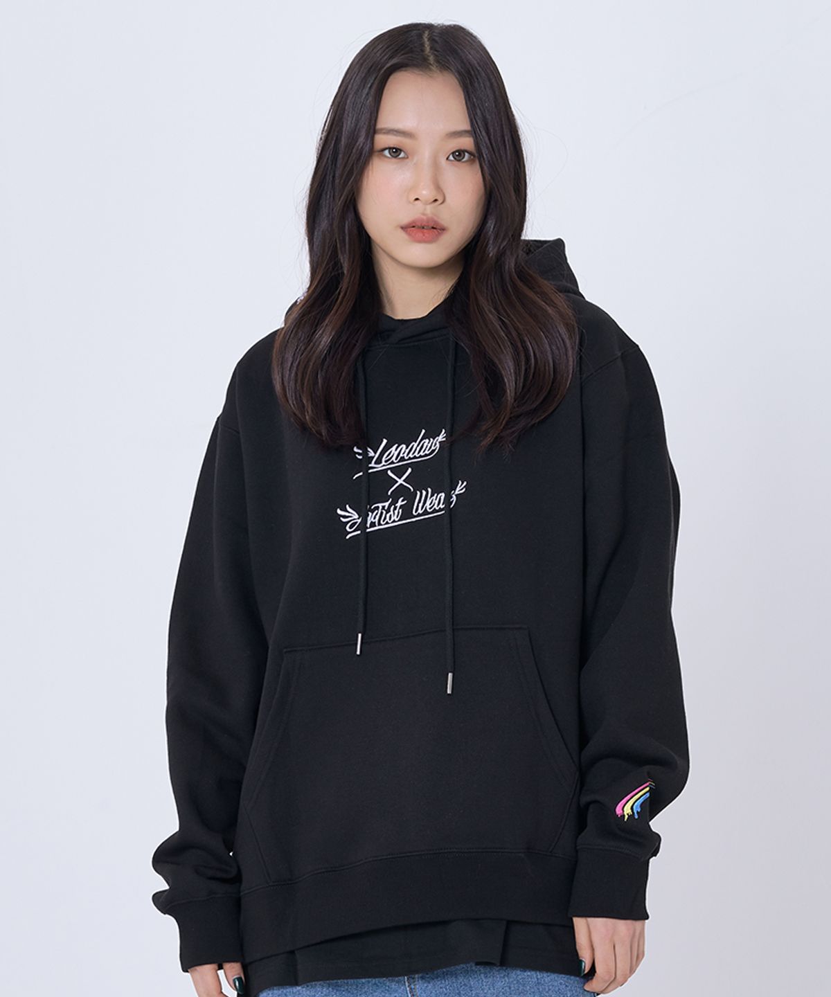 아티스트웨어(ARTISTWEAR) [ATW X  레오다브] 라이언 자수 오버핏 후드티