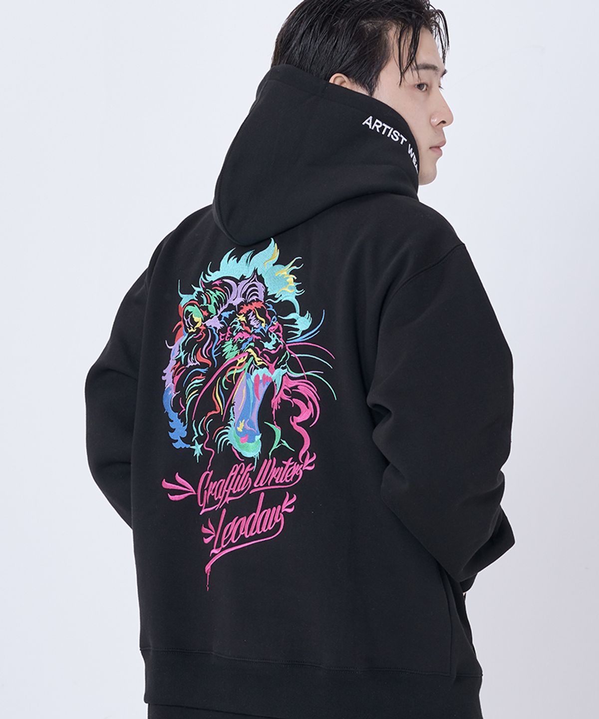 아티스트웨어(ARTISTWEAR) [ATW X  레오다브] 라이언 자수 오버핏 후드티