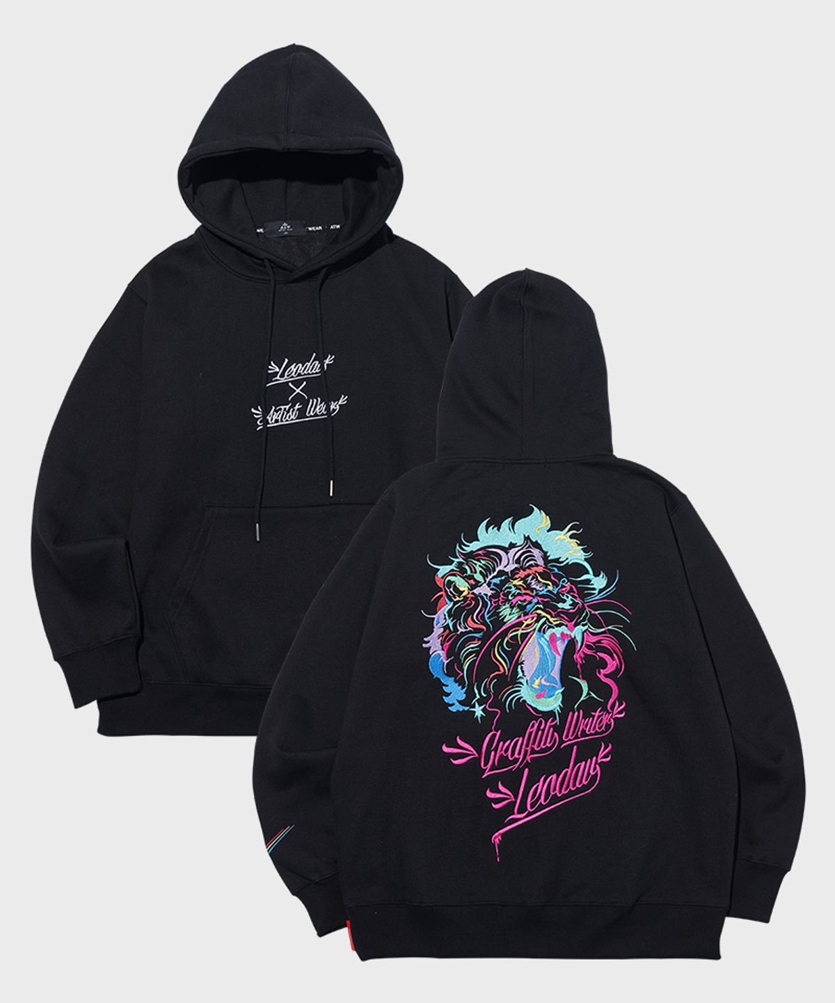 아티스트웨어(ARTISTWEAR) [ATW X  레오다브] 라이언 자수 오버핏 후드티