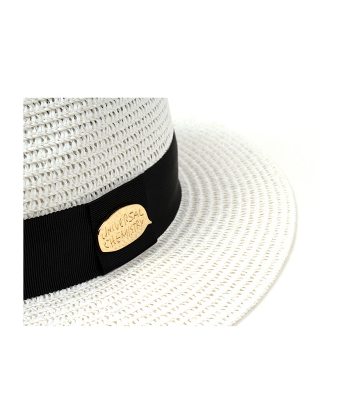 유니버셜 케미스트리(UNIVERSAL CHEMISTRY) Gold-Metal Summer White Fedora 썸머화이트페도라
