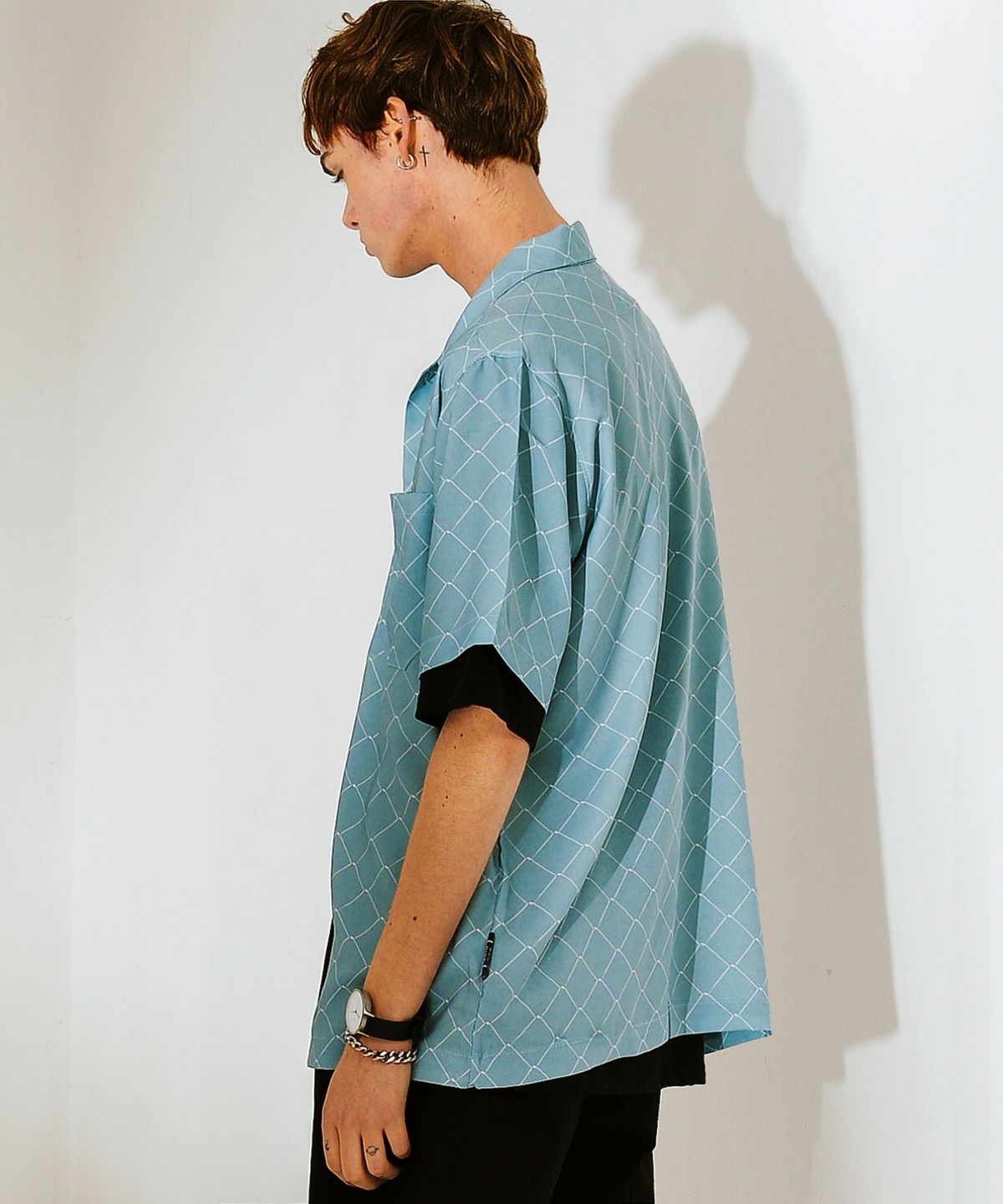 루오나인(RUONINE) 오버핏 반팔셔츠 ESHORT_MINT(L)