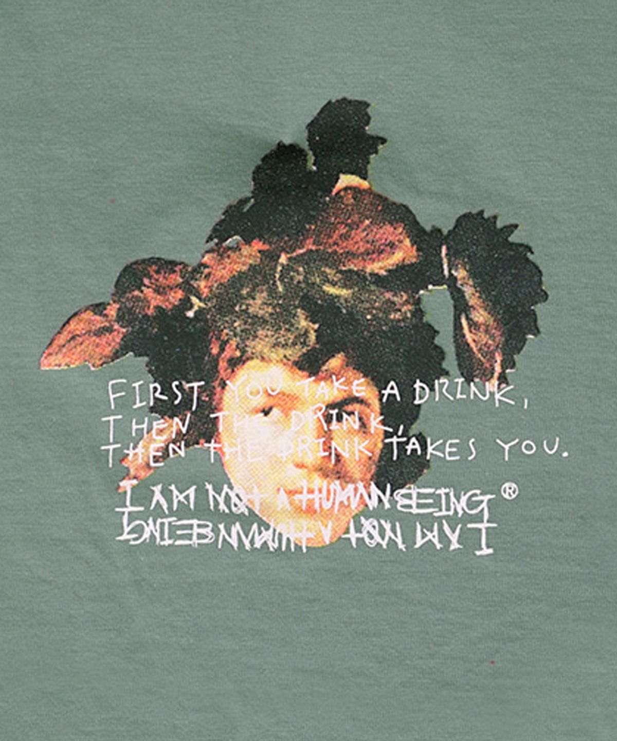아임낫어휴먼비잉(I AM NOT A HUMAN BEING) THE DRINK TAKES YOU T-SHIRT - SKY BLUE