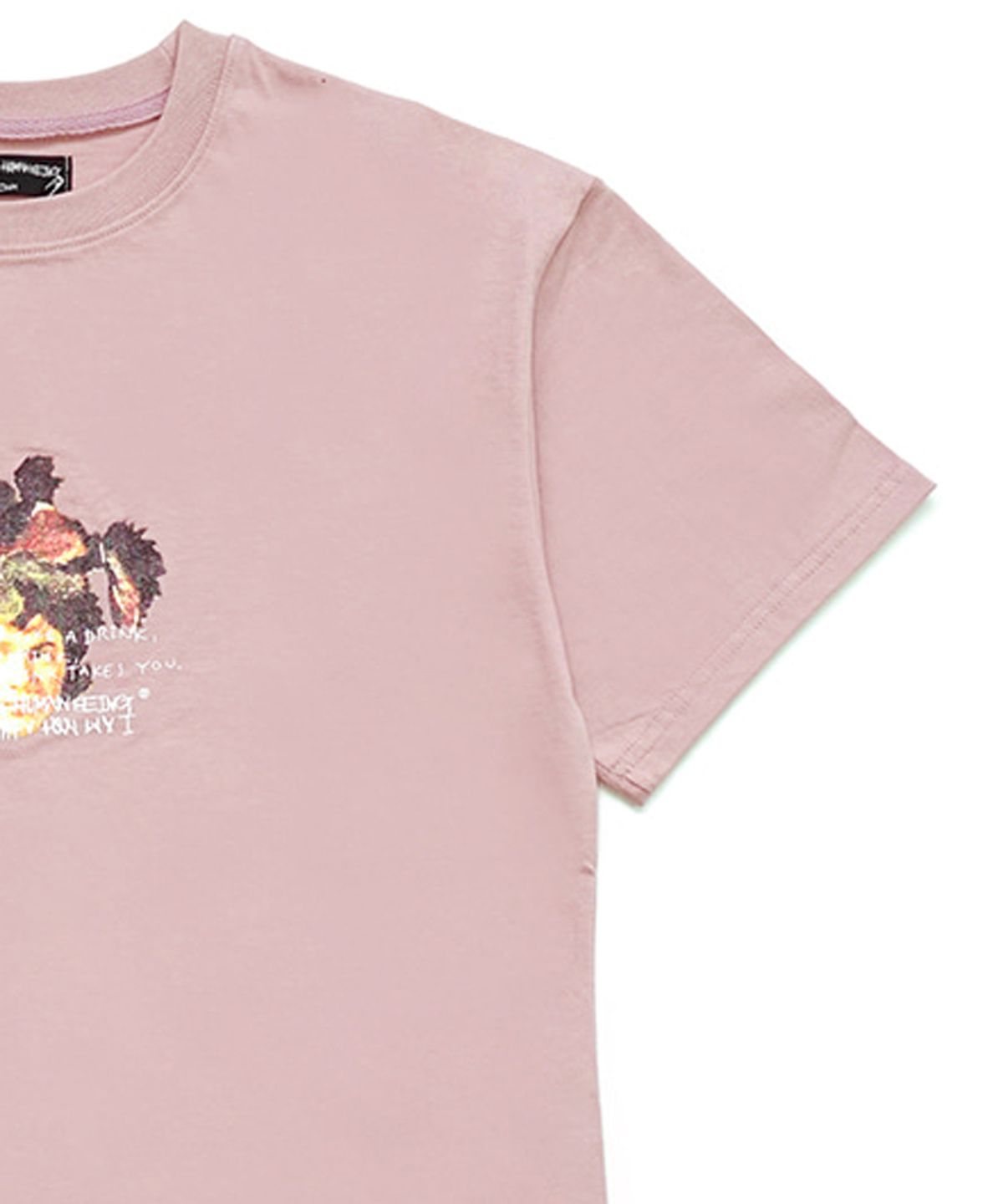 아임낫어휴먼비잉(I AM NOT A HUMAN BEING) THE DRINK TAKES YOU T-SHIRT - PINK