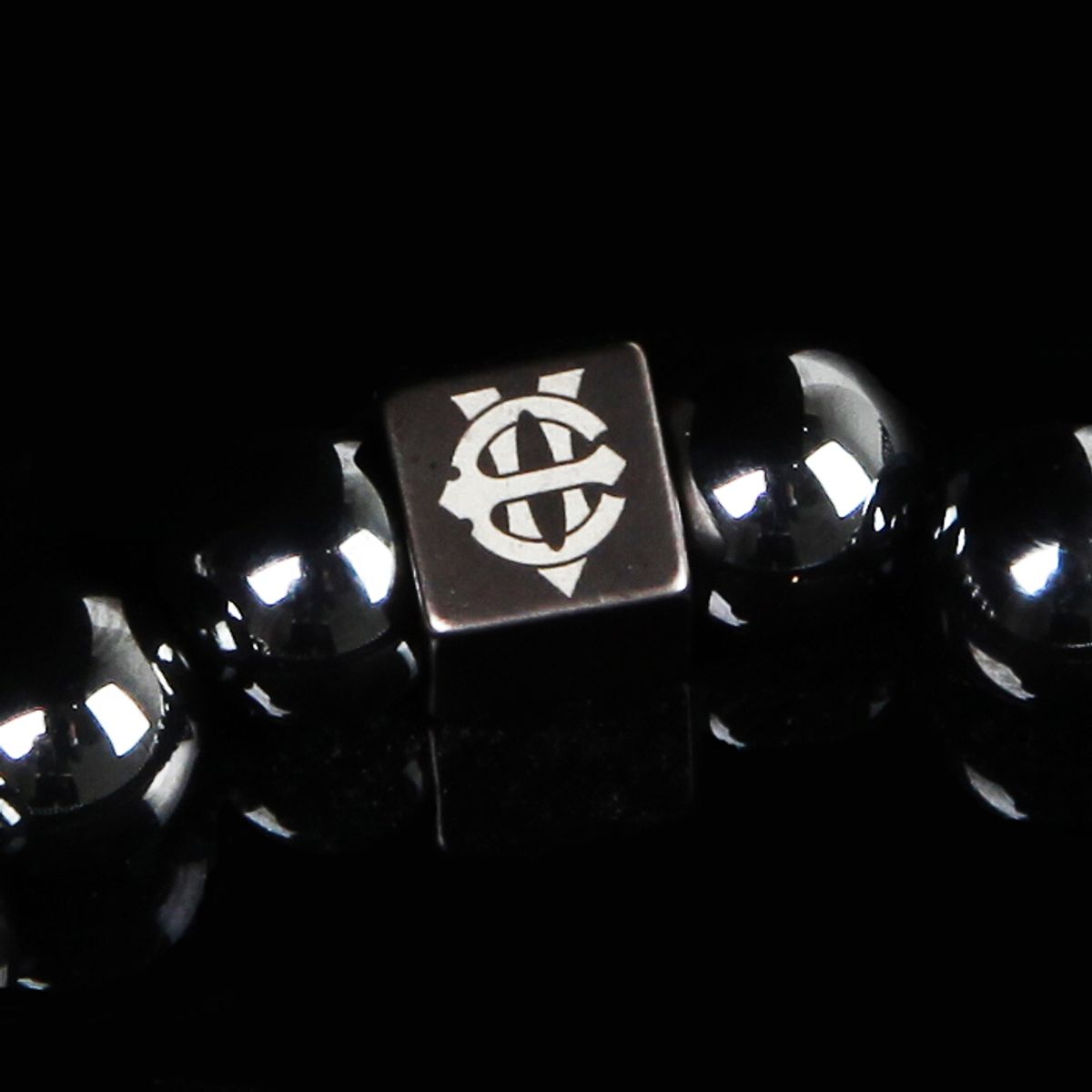 에잇볼륨(EIGHTVOLUME) EV Flat Bead Bracelet(Blacknickel)