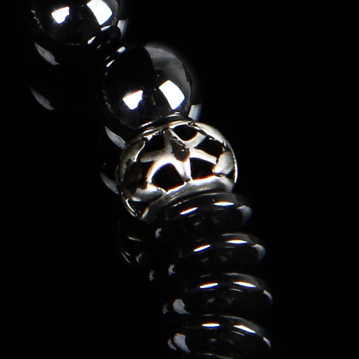 에잇볼륨(EIGHTVOLUME) EV Flat Bead Bracelet(Blacknickel)