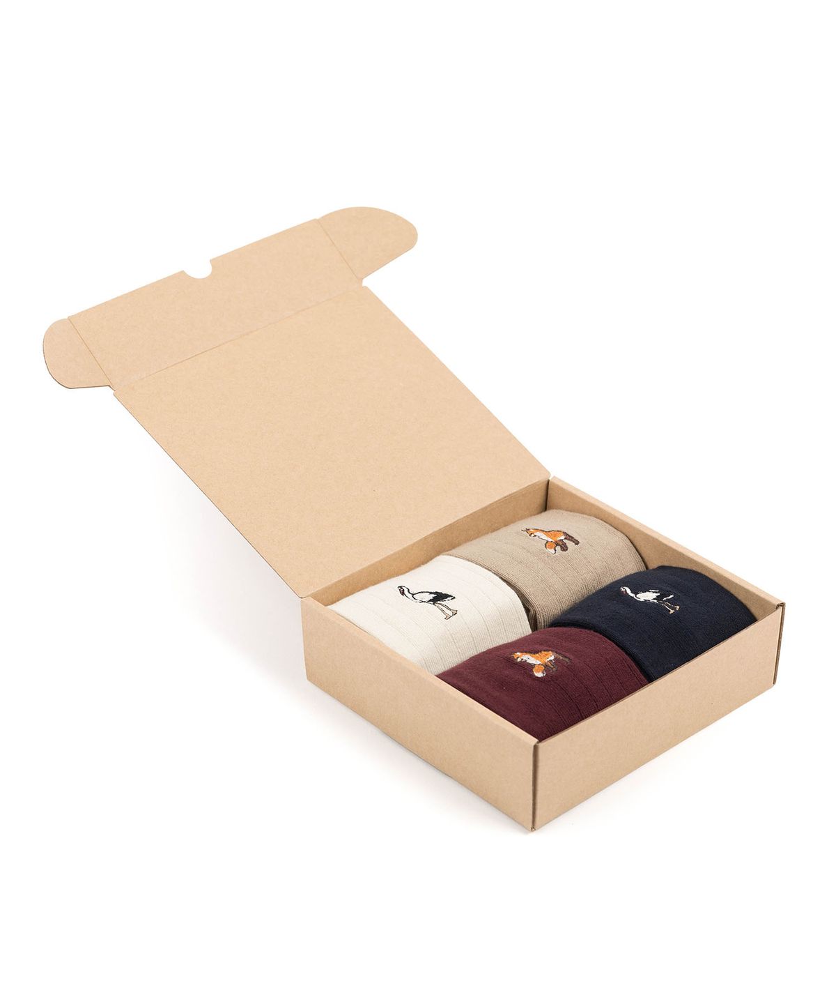 와일드 브릭스(WILD BRICKS) FOX/CRANE SOCKS 4SET (ivory/beige/burgundy/navy)