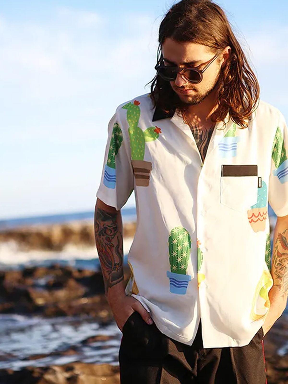 고저(GOZER) CACTUS HAWAIIAN SHIRT
