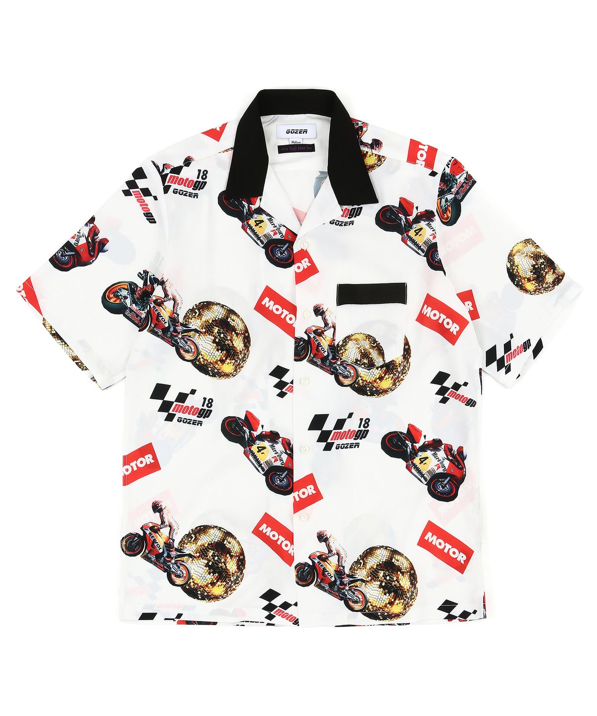 고저(GOZER) MOTORBIKE HAWAIIAN SHIRT_WHITE