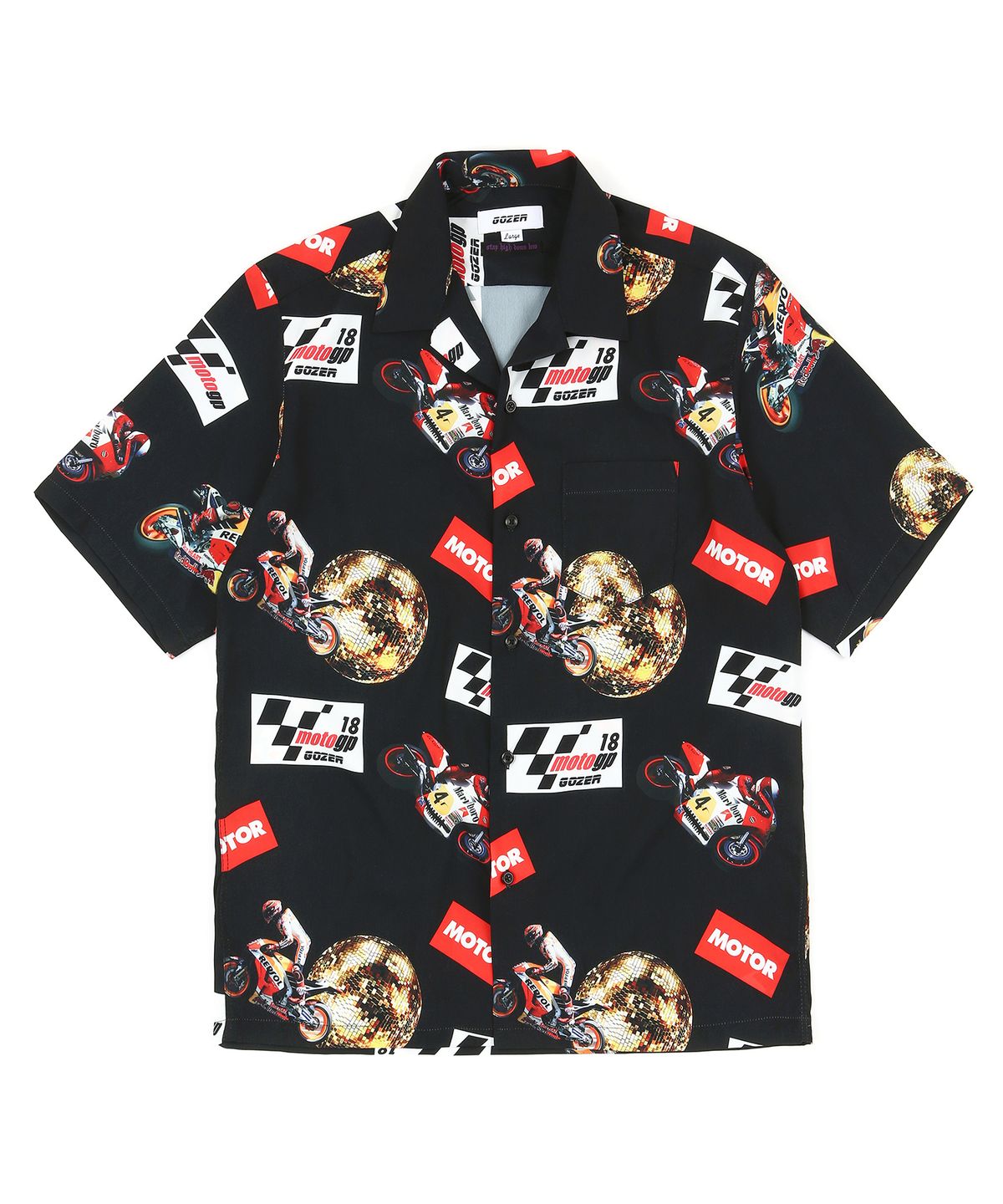 고저(GOZER) MOTORBIKE HAWAIIAN SHIRT_BLACK