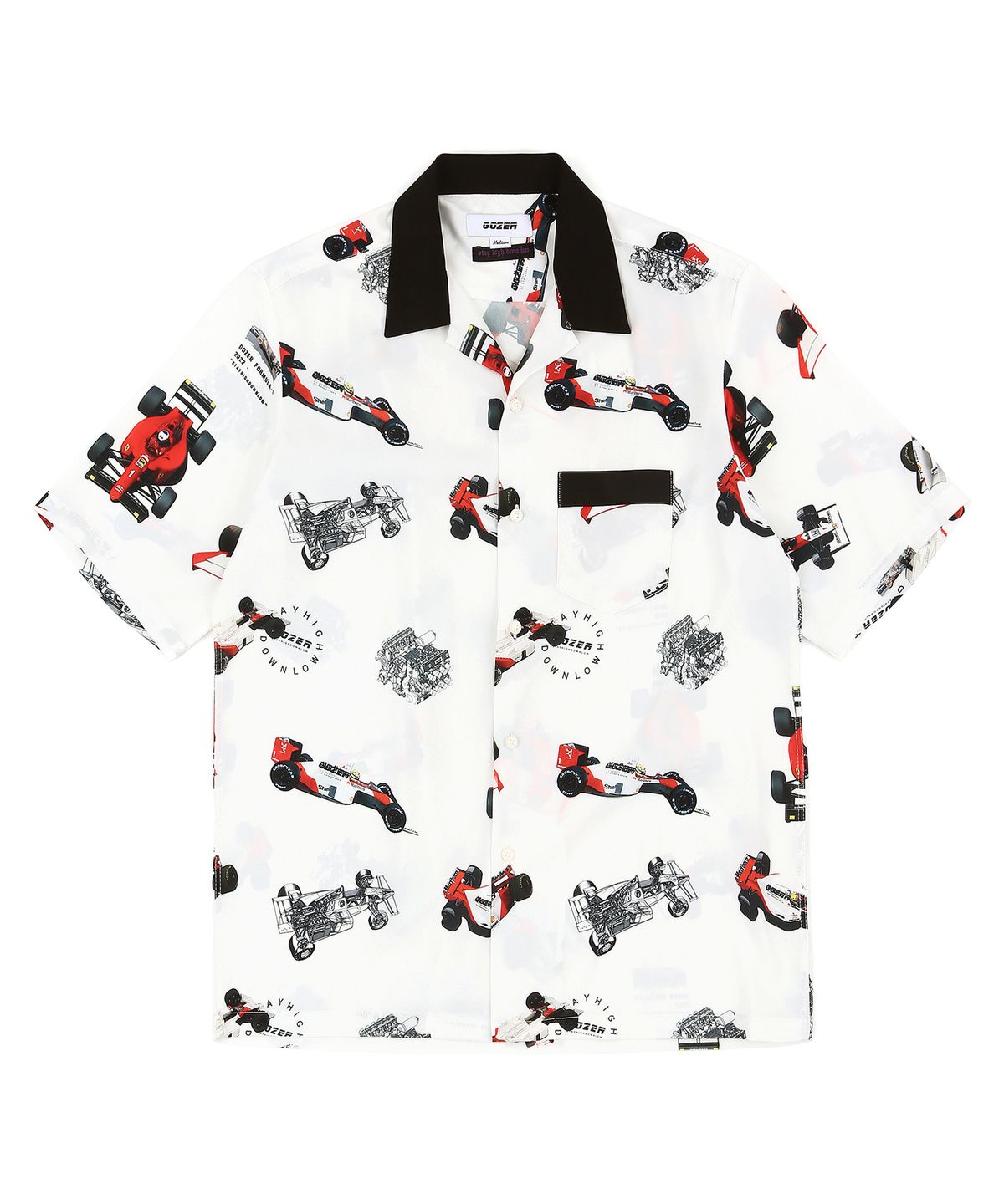 고저(GOZER) FORMULA-1 HAWAIIAN SHIRT_WHITE