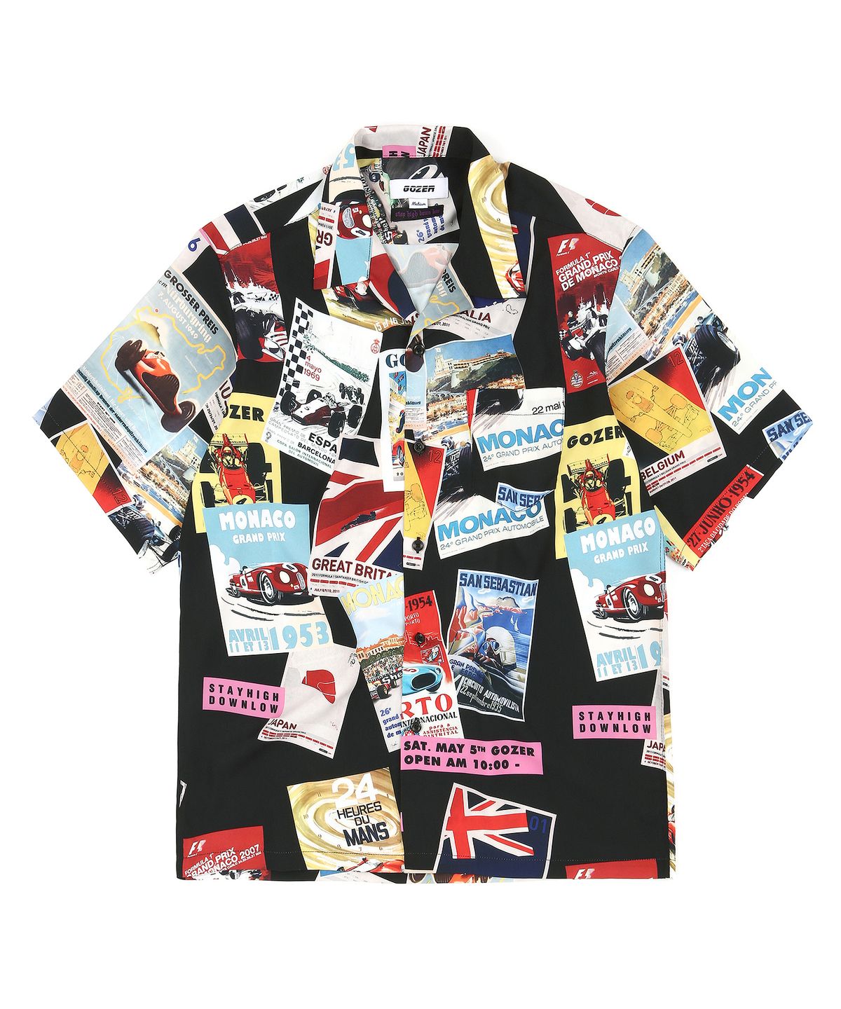 고저(GOZER) GRAND PRIX HAWAIIAN SHIRT_BLACK