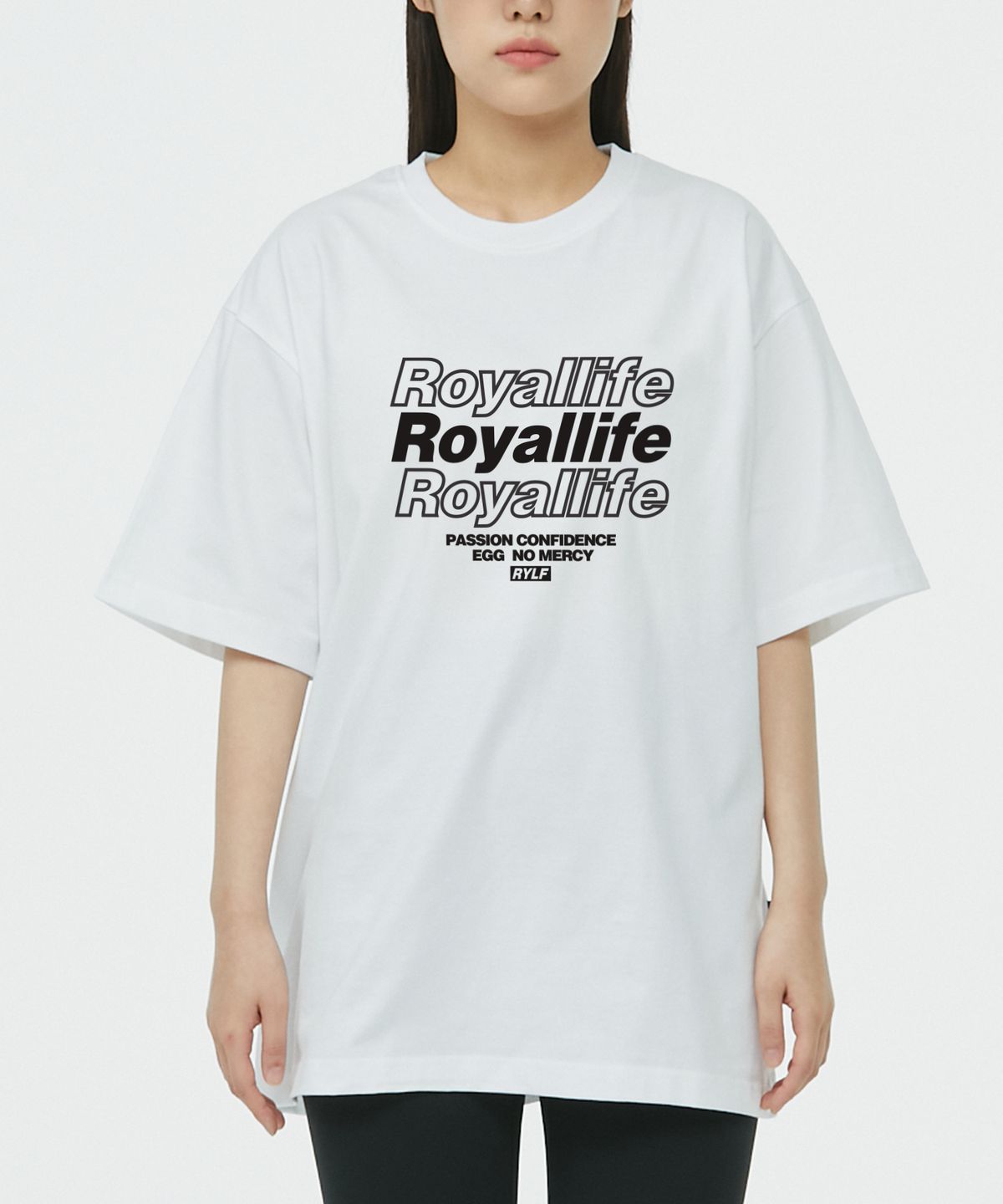 로얄라이프(ROYALLIFE) 멀티 로고 오버핏 반팔티 (RL229 MULTI LOGO TEE) WHITE