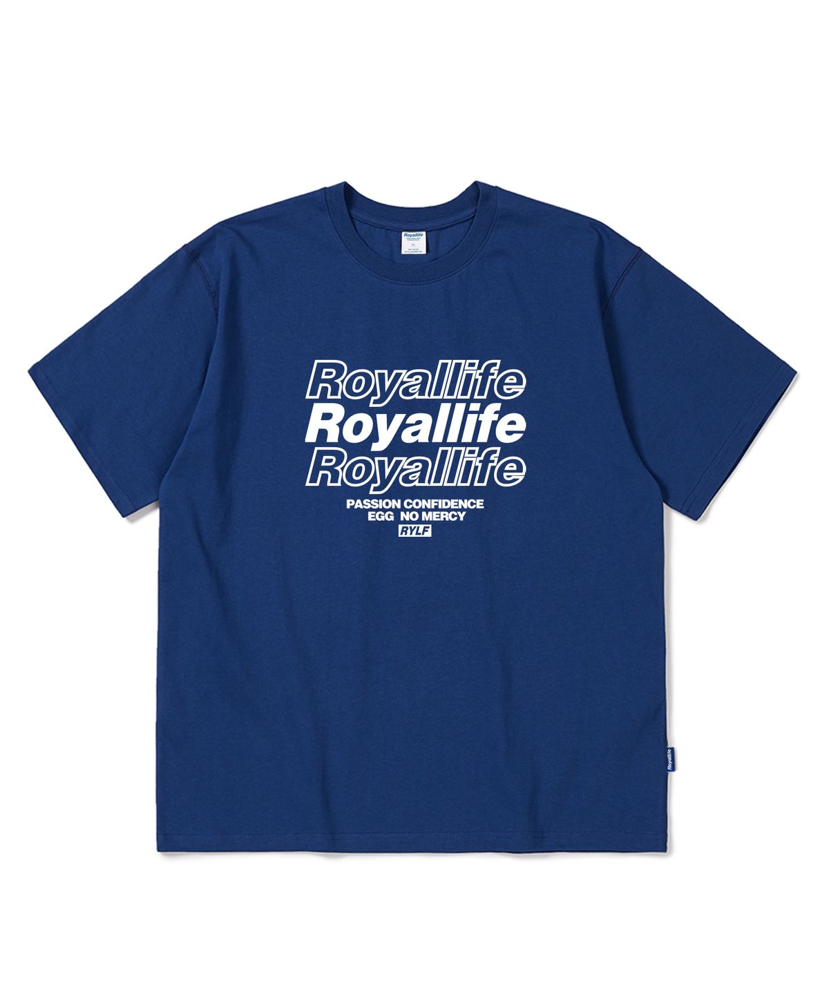 로얄라이프(ROYALLIFE) 멀티 로고 오버핏 반팔티 (RL229 MULTI LOGO TEE) BLUE
