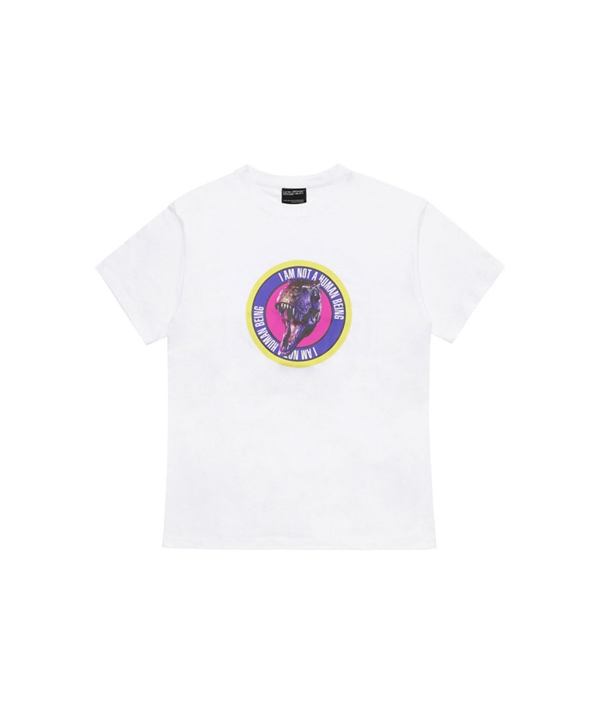 아임낫어휴먼비잉(I AM NOT A HUMAN BEING) DINO LOGO 2 T-SHIRT - WHITE