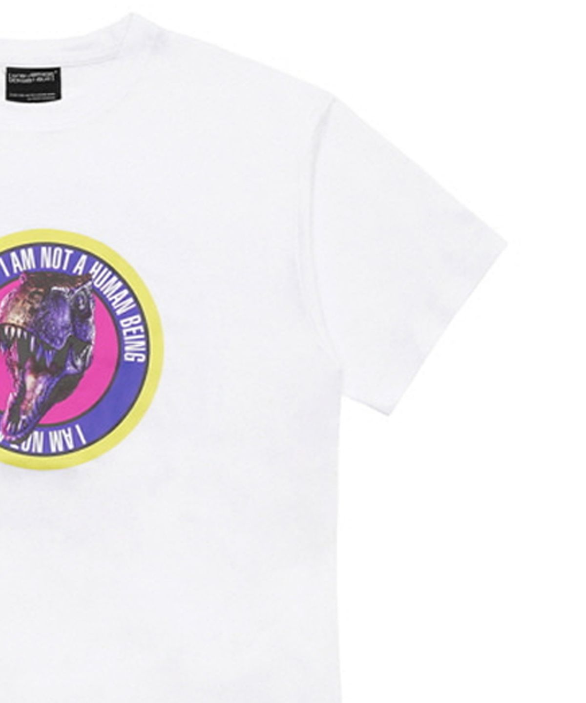 아임낫어휴먼비잉(I AM NOT A HUMAN BEING) DINO LOGO 2 T-SHIRT - WHITE