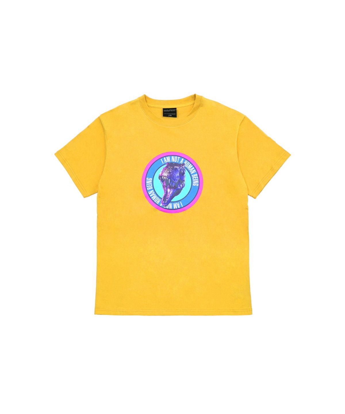 아임낫어휴먼비잉(I AM NOT A HUMAN BEING) DINO LOGO 4 T-SHIRT - YELLOW