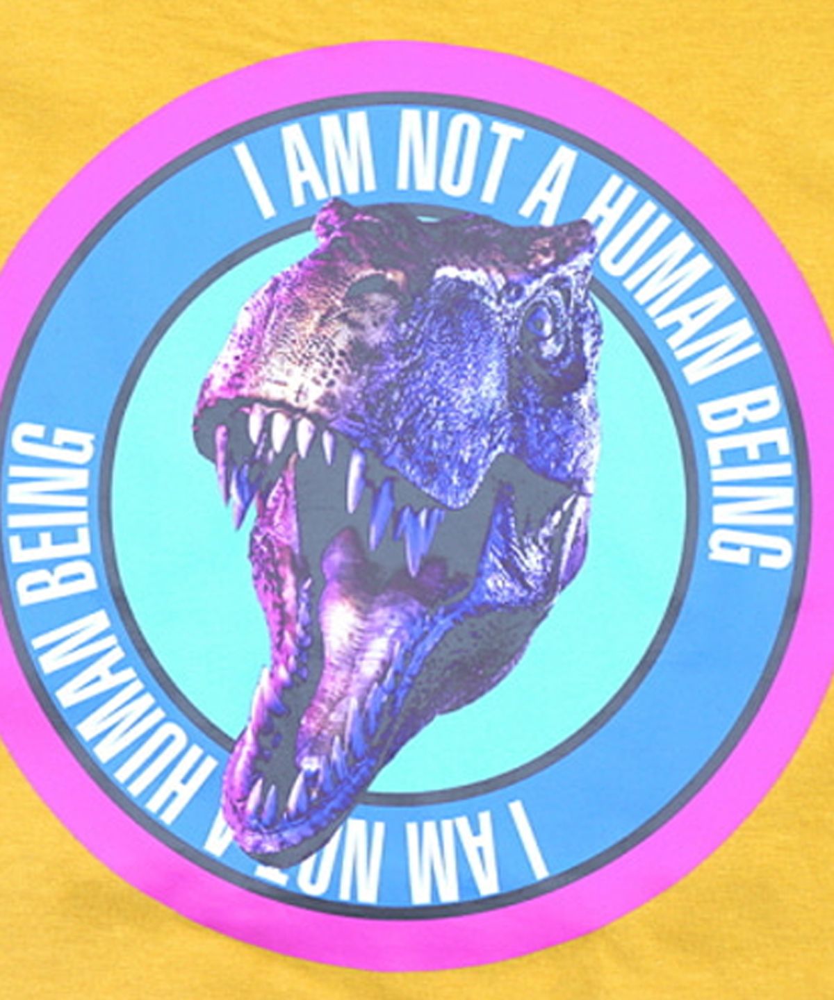 아임낫어휴먼비잉(I AM NOT A HUMAN BEING) DINO LOGO 4 T-SHIRT - YELLOW