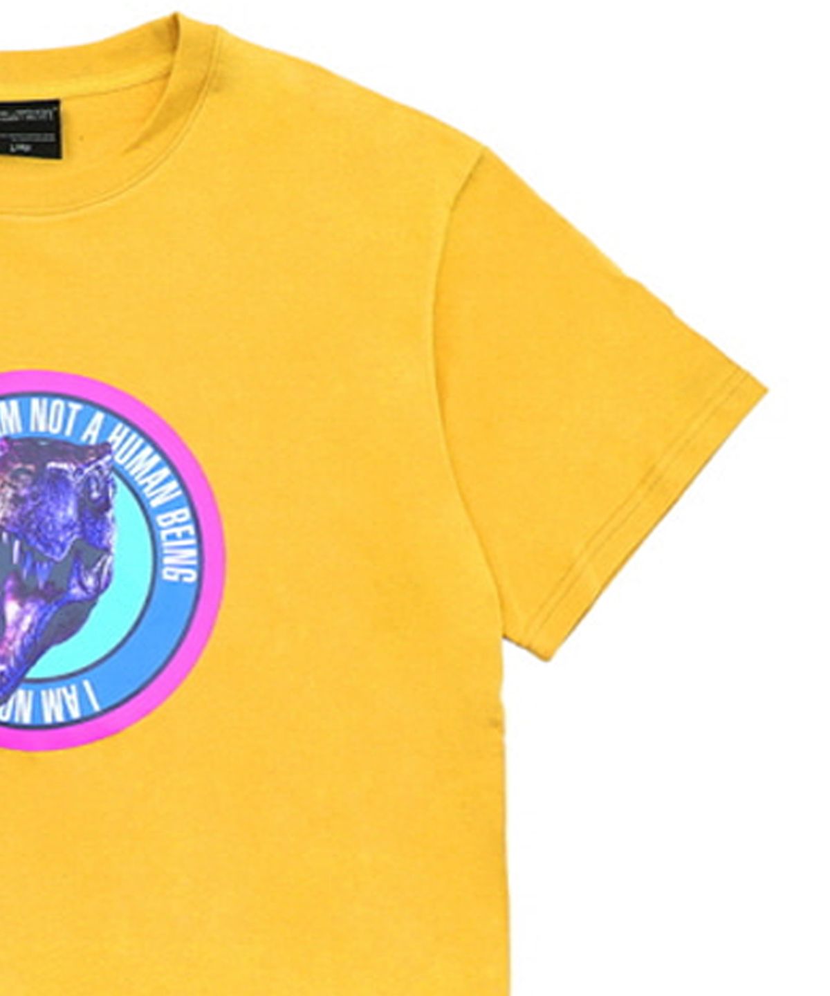 아임낫어휴먼비잉(I AM NOT A HUMAN BEING) DINO LOGO 4 T-SHIRT - YELLOW