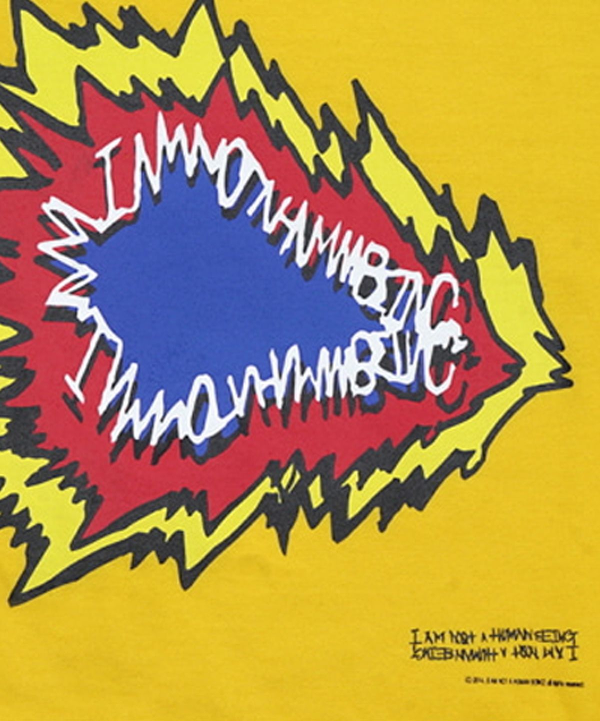 아임낫어휴먼비잉(I AM NOT A HUMAN BEING) FIRE CRACKER LOGO T-SHIRT - YELLOW