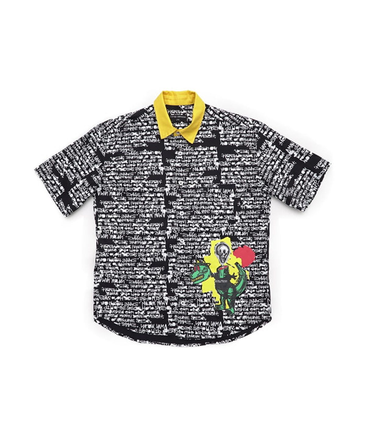 아임낫어휴먼비잉(I AM NOT A HUMAN BEING) NOT A HUMANBEING HAWAIIAN SHIRTS - BLACK