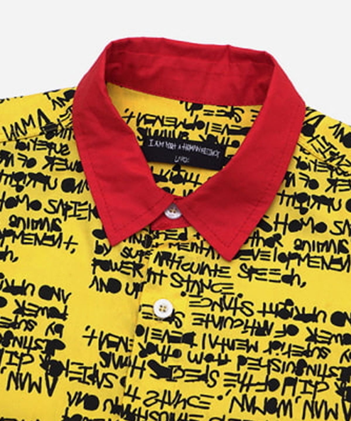 아임낫어휴먼비잉(I AM NOT A HUMAN BEING) NOT A HUMANBEING HAWAIIAN SHIRTS - YELLOW