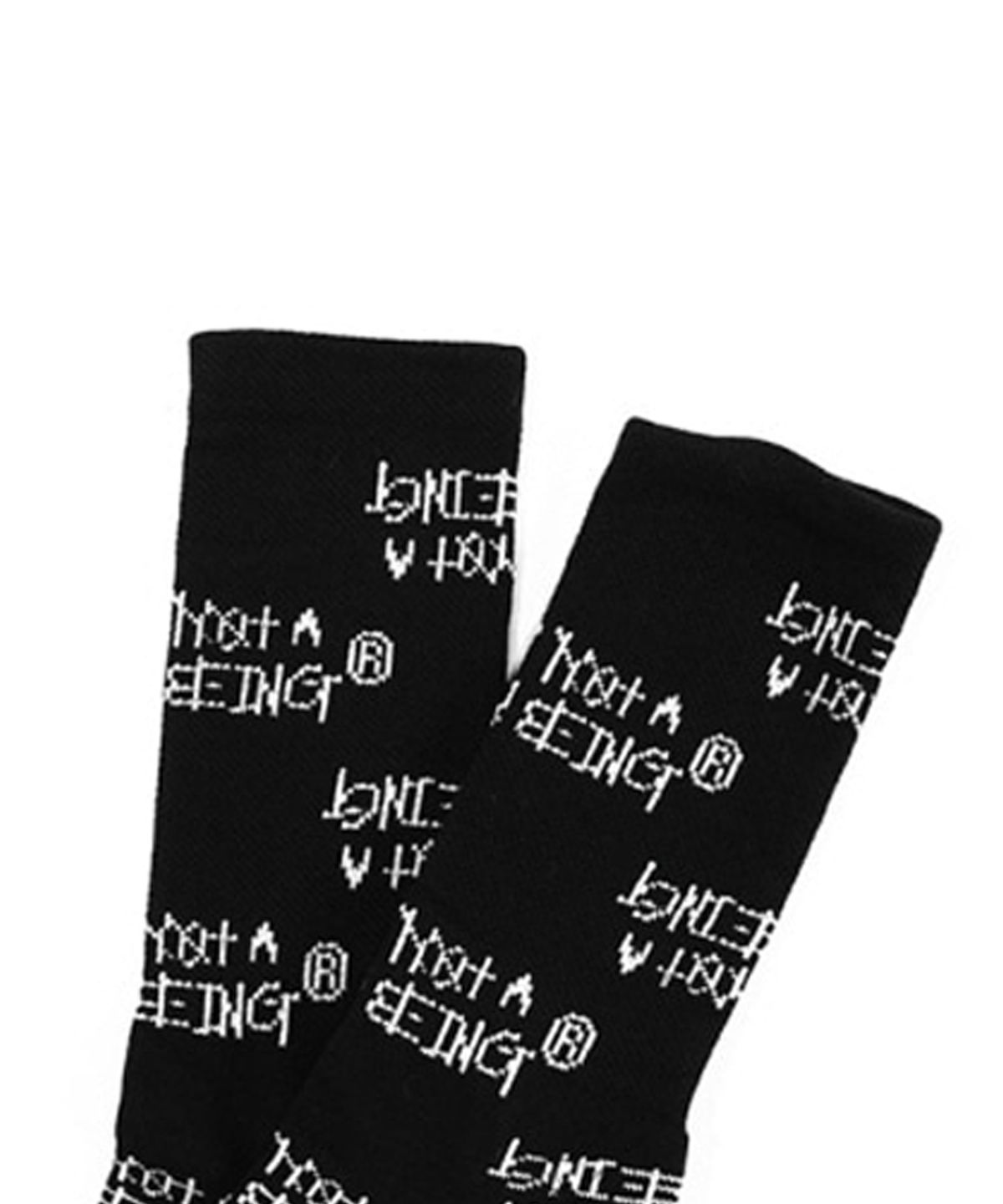 아임낫어휴먼비잉(I AM NOT A HUMAN BEING) BASIC PATTERN LOGO SOCKS   - BLACK