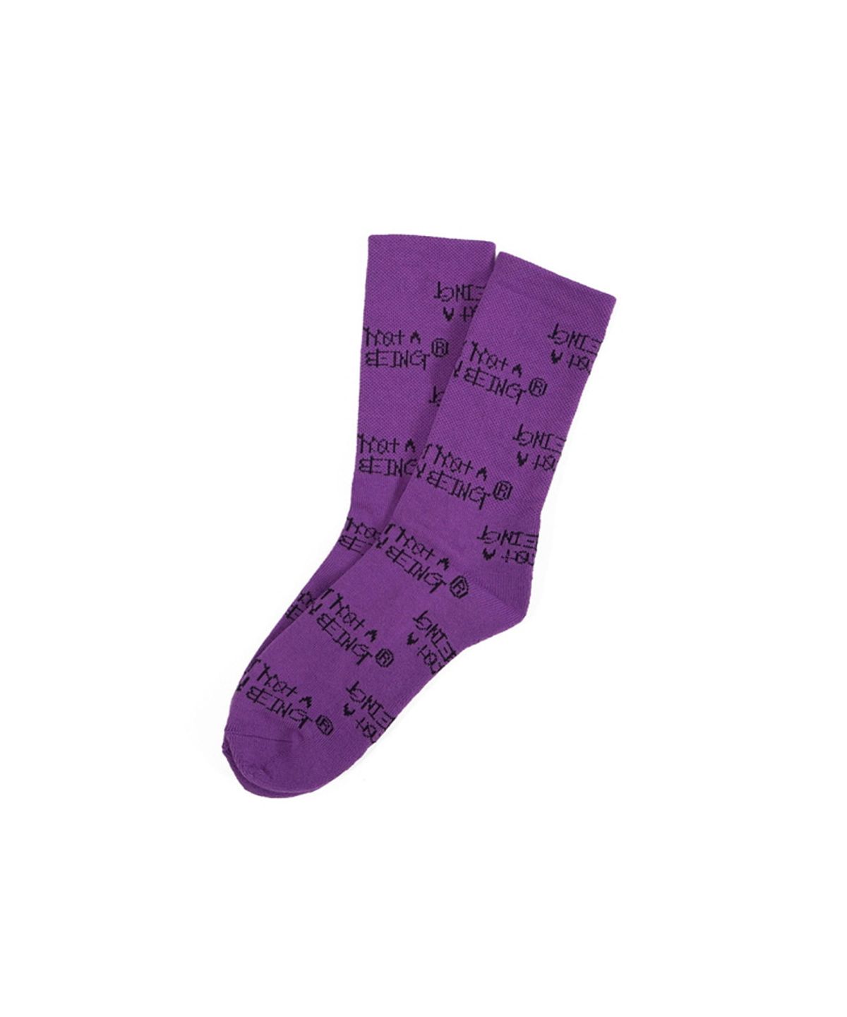 아임낫어휴먼비잉(I AM NOT A HUMAN BEING) BASIC PATTERN LOGO SOCKS   - PURPLE